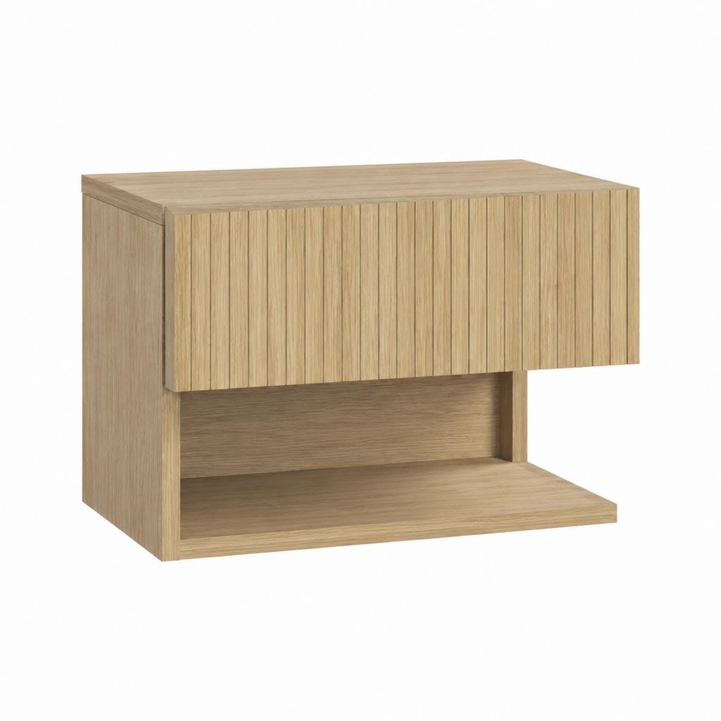 Nachttisch mit Schublade Eiche hell Spanplatte rechteckig B 50 x T 40 x H 45 cm